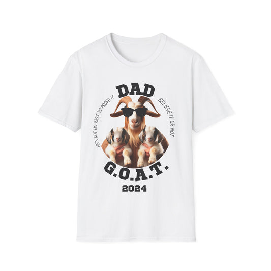 Dad is GOAT - Unisex Softstyle T-Shirt, Gift Idea for Father's Day