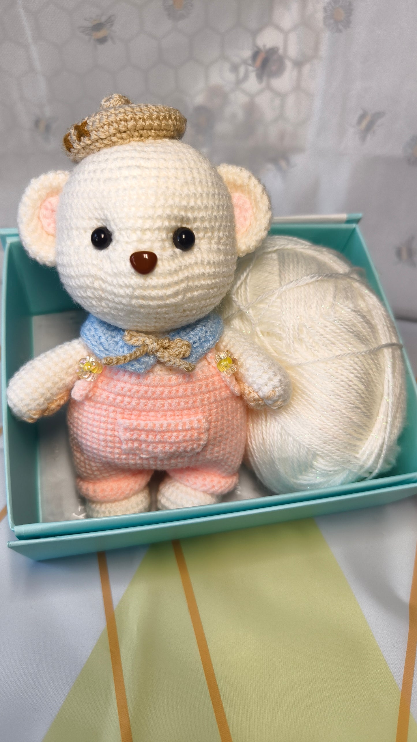 Molly - White Crochet Teddy Bear – Handmade Cuddly Gift | Unique teddy bear gift | Amigurumi bear