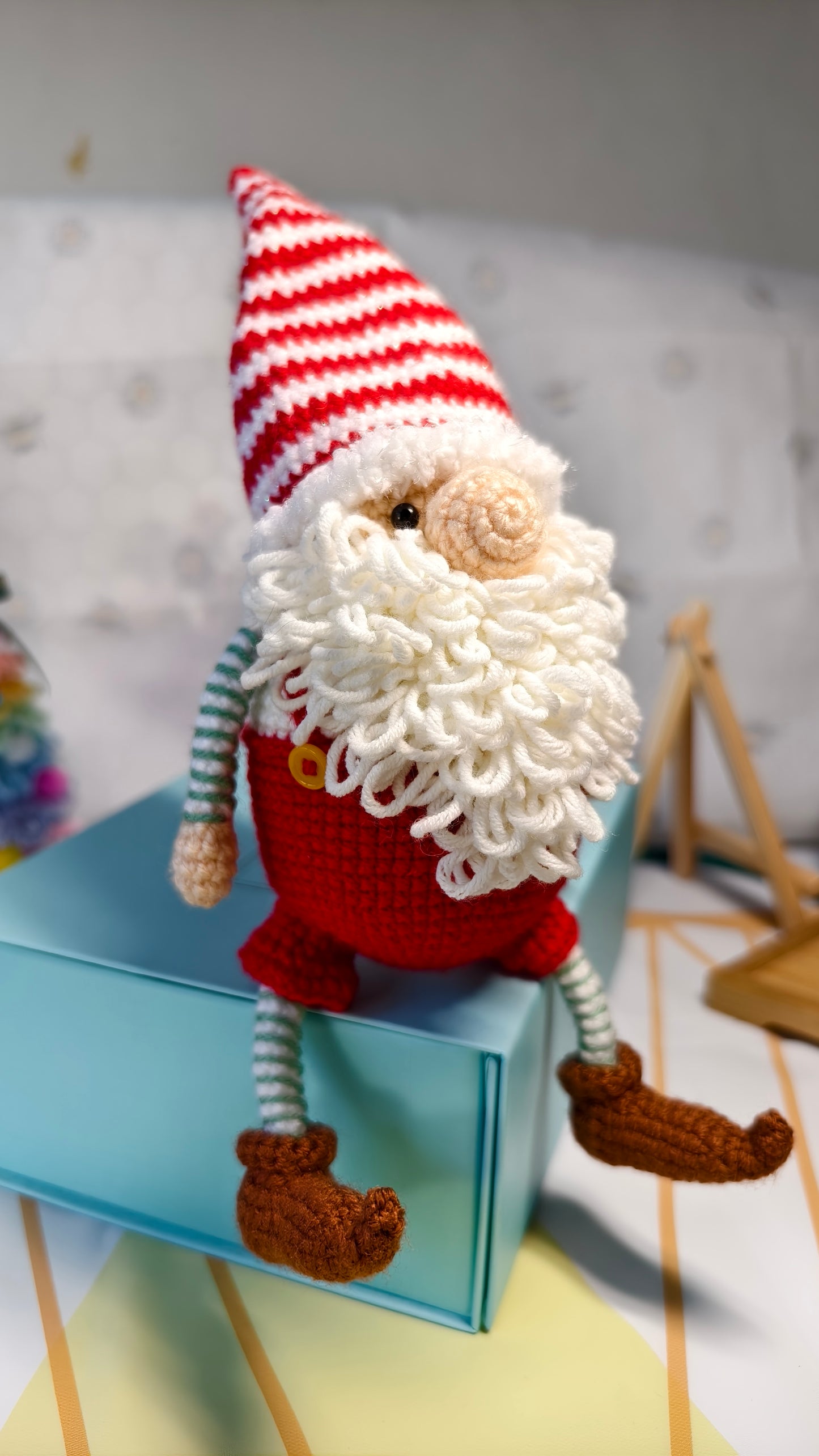 Handmade Christmas Gnome | Santa Fuzz | Crochet Gnome | Homemade Toy