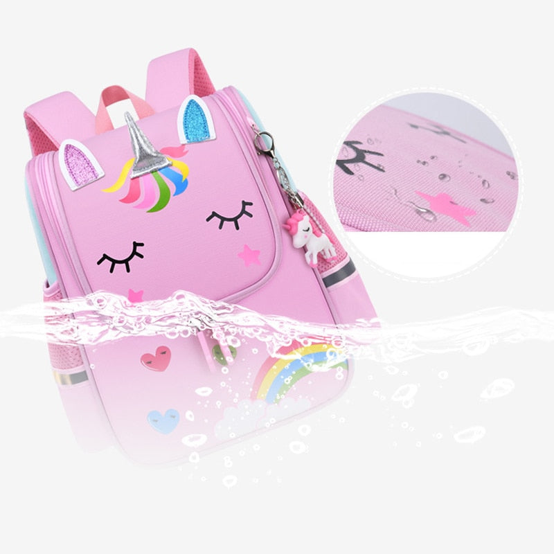 Pink Cat Kid's Schoolbag