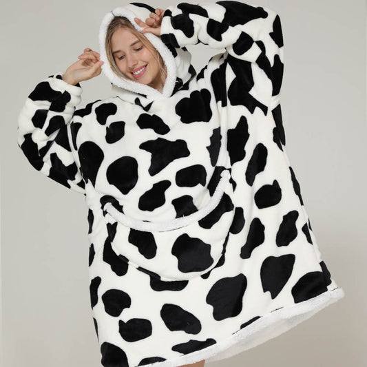 Cow Print Oversized Hoodie